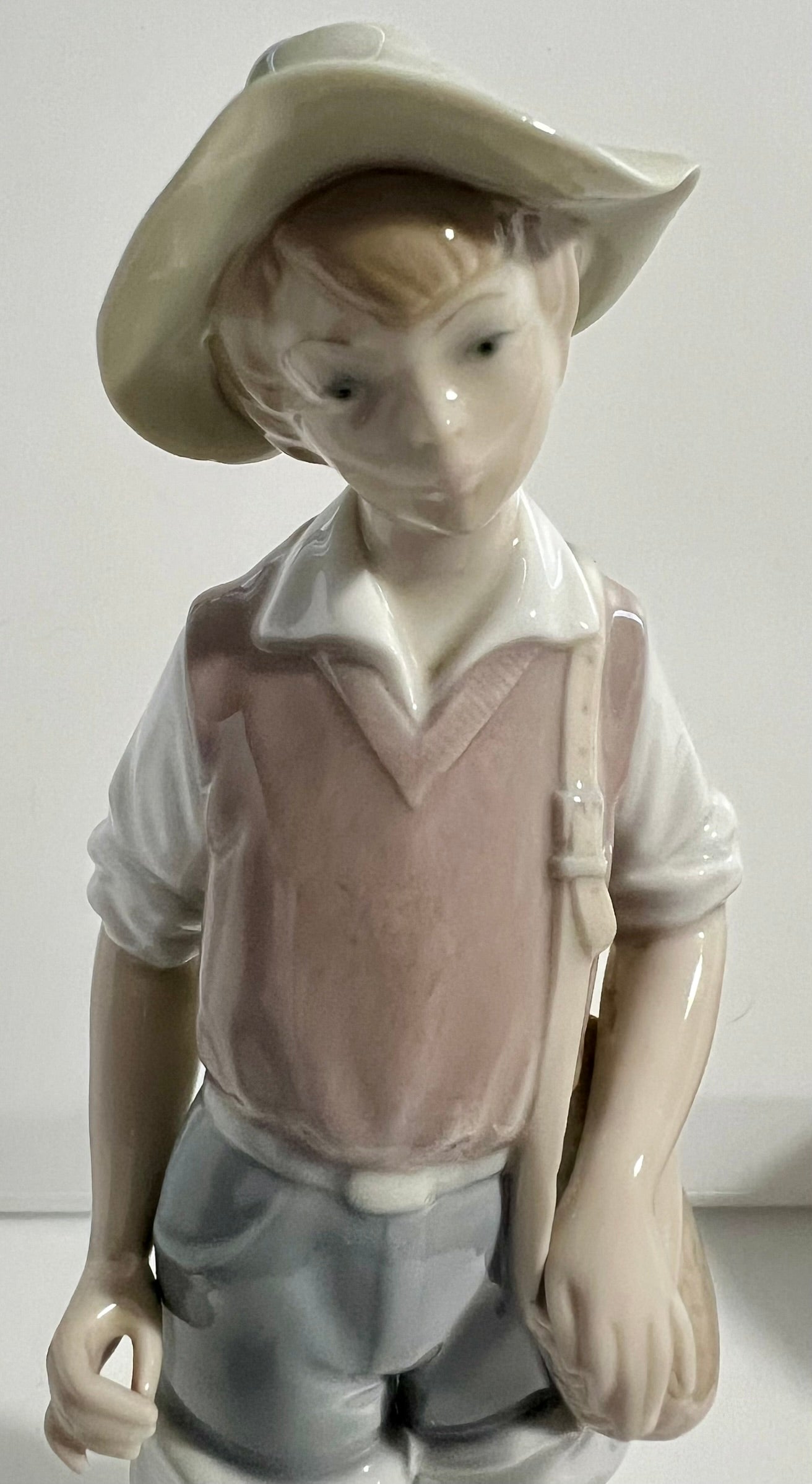 Lladró 'Boy Fishing' Figurine - Pristine Condition with Original